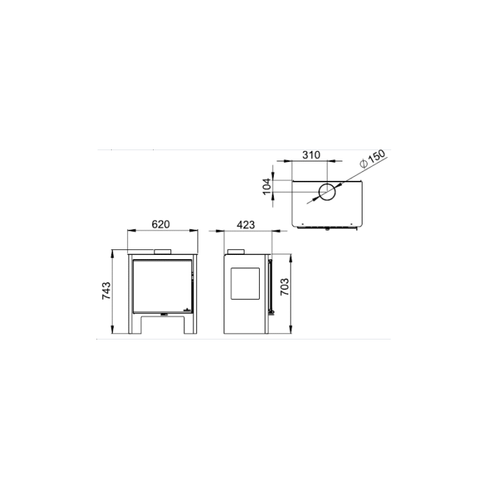 Poêle à bois 3 vitres Shiva - 10 Kw – Image 5