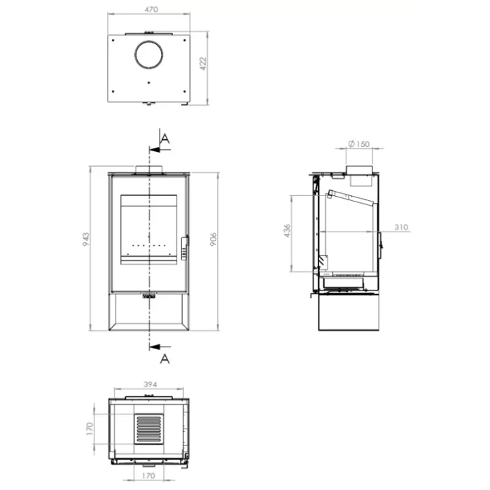 Poêle à bois Aicardo - 7,5 Kw – Image 4